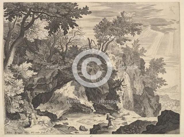 Rocky Landscape with the Stigmatisation of Saint Francis.n.d. Creator: Aegidius Sadeler II.