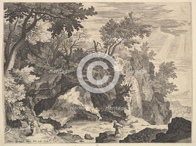 Rocky Landscape with the Stigmatisation of Saint Francis.n.d. Creator: Aegidius Sadeler II.