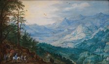 Rocky Landscape;Mountain Landscape with Travellers, 1613-1616. Creators: Joos de Momper, the younger, Jan Brueghel the Elder