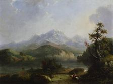 Rocky Mountain Scene, Wind River Mountains, 1853. Creator: Alfred Jacob Miller