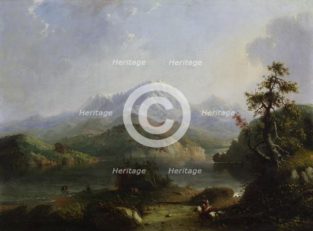 Rocky Mountain Scene, Wind River Mountains, 1853. Creator: Alfred Jacob Miller.