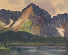 Rocky Mountains Above the River, 1930. Creator: Zolo Palugyay