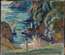 Rocky Shore in the Sun, Porto Fino, 1920. Creator: Magnus Enckell