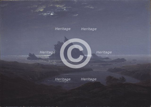 Rocky Reef on the Sea Shore, c. 1824. Artist: Friedrich, Caspar David (1774-1840)