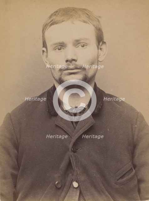 Rochet. Théophile. 24 ans, né à Rennes (Ille-et-Vilaine) le 7/6/69. Cordonnier. Anarchiste..., 1894. Creator: Alphonse Bertillon.