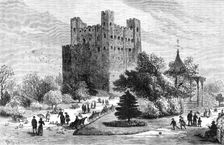 Rochester Castle and grounds as a public park, 1883. Creator: Unknown