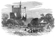 Rochester Castle and the new public gardens, 1872. Creator: Unknown