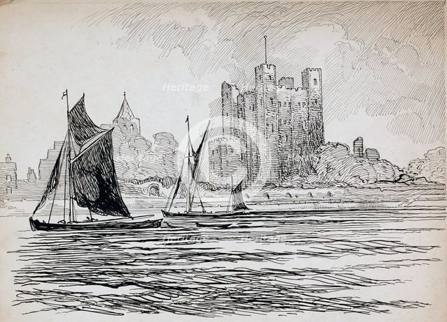 Rochester Castle, Kent, 1892-1933. Artist: Charles George Harper.