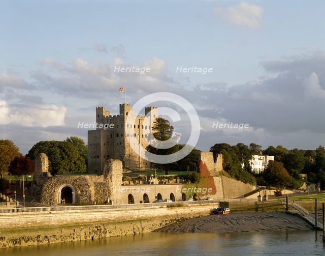 Rochester Castle, Kent, from across the River Medway, c2000s(?). Artist: Historic England Staff Photographer.