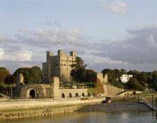 Rochester Castle, Kent, from across the River Medway, c2000s(?). Artist: Historic England Staff Photographer