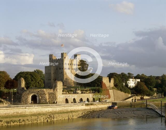 Rochester Castle, Kent, from across the River Medway, c2000s(?). Artist: Historic England Staff Photographer.
