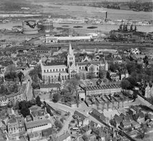 Rochester Cathedral and the River Medway, Kent, April 1947. Artist: Aerofilms