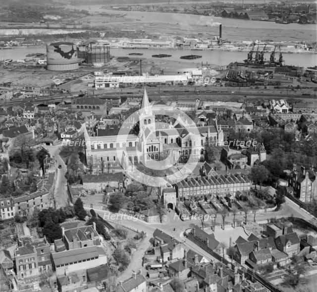 Rochester Cathedral and the River Medway, Kent, April 1947. Artist: Aerofilms.