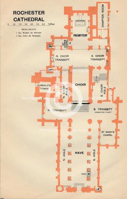 'Rochester Cathedral', c20th Century. Artist: John Bartholomew.