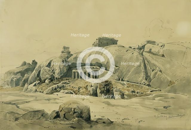 Rock temple of Mamallapuram (Mahamaleipur), India, 1858. Creator: Joseph Selleny.