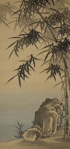 Rock and Bamboo (Chikuseki zu), 18th century. Creator: Yanagisawa Kien