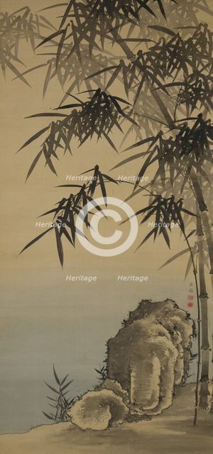 Rock and Bamboo (Chikuseki zu), 18th century. Creator: Yanagisawa Kien.