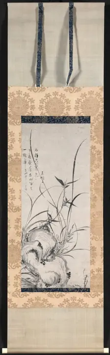 Rock, Bamboo, and Orchids, late 1300s-early 1400s. Creator: Gyokuen Bompo (Japanese, 1348-c. 1420)
