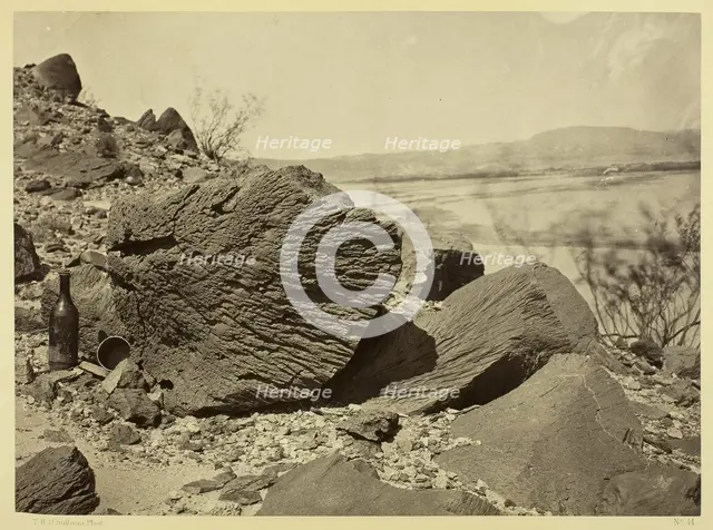 Rock Carved by Drifting Sand, Below Fortification Rock, Arizona, 1871. Creator: Tim O'Sullivan.