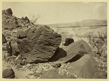 Rock Carved by Drifting Sand, Below Fortification Rock, Arizona, 1871. Creator: Tim O'Sullivan