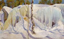 Rock Covered in Ice and Snow, 1911. Creator: Halonen, Pekka (1865-1933)