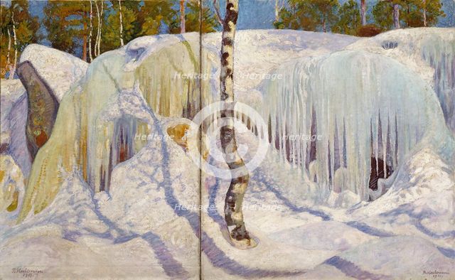 Rock Covered in Ice and Snow, 1911. Creator: Halonen, Pekka (1865-1933).