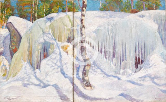 Rock Covered in Ice and Snow, 1911. Creator: Pekka Halonen.