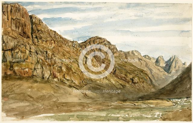 Rock Cliffs along the Romanche, 1858. Creator: Paul Huet.