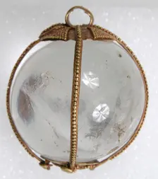 Rock Crystal Amuletic Sphere Pendant, Hunnic or Frankish, 4th-5th century. Creator: Unknown