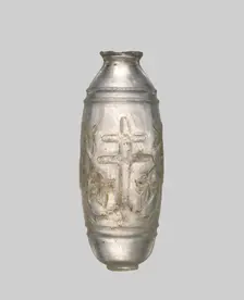 Rock Crystal Flask with Cross, Byzantine, 10th-12th century. Creator: Unknown