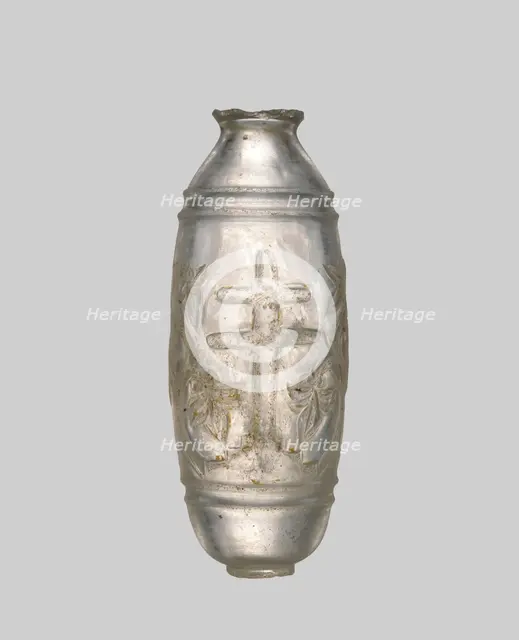 Rock Crystal Flask with Cross, Byzantine, 10th-12th century. Creator: Unknown.