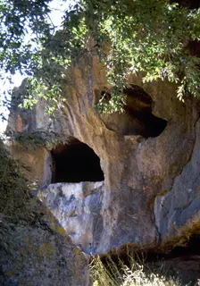 Rock-cut chambers tombs, Necropolis of Sant-Andrea Priu, Domus de Janas, Sardinia, Italy, (1998). Creator: LTL