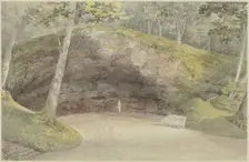 Rock grotto in the park at Wilhelmsthal near Eisenach, c1790-1794. Creator: Georg Melchior Kraus