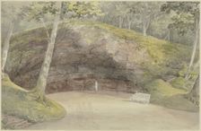 Rock grotto in the park at Wilhelmsthal near Eisenach, c1790-1794. Creator: Georg Melchior Kraus