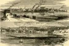 Rock Island, Illinois.- Davenport, Iowa 1874. Creator: Alfred Waud