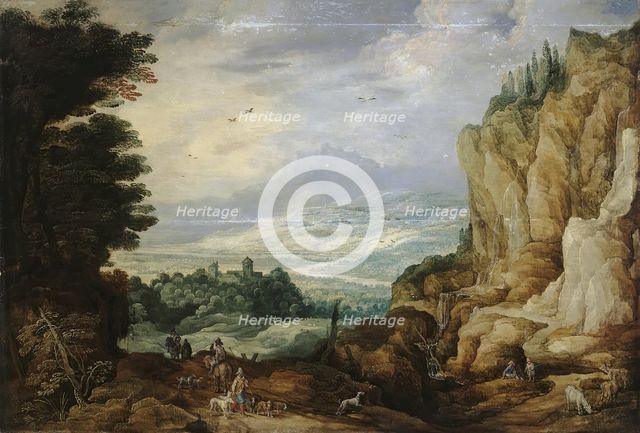 Rock Landscape with a Waterfall, 1610. Creators: Joos de Momper, the younger, Jan Brueghel the Elder.