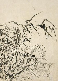 Rock, Peony and Bamboo, c1750. Creator: Unknown
