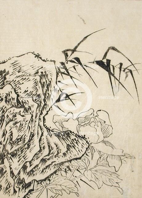 Rock, Peony and Bamboo, c1750. Creator: Unknown.