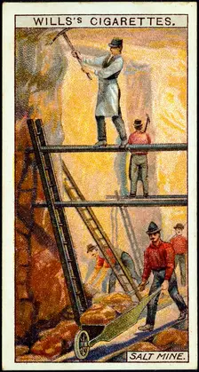 Rock Salt: Miners at work in salt mine, Wieliczka, Galicia, Poland, 20th century. Creator: Unknown