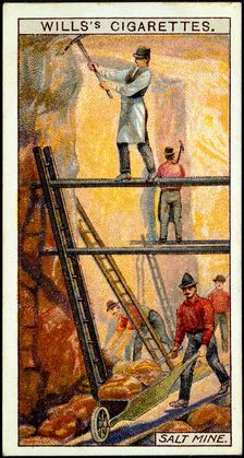 Rock Salt: Miners at work in salt mine, Wieliczka, Galicia, Poland, 20th century. Creator: Unknown