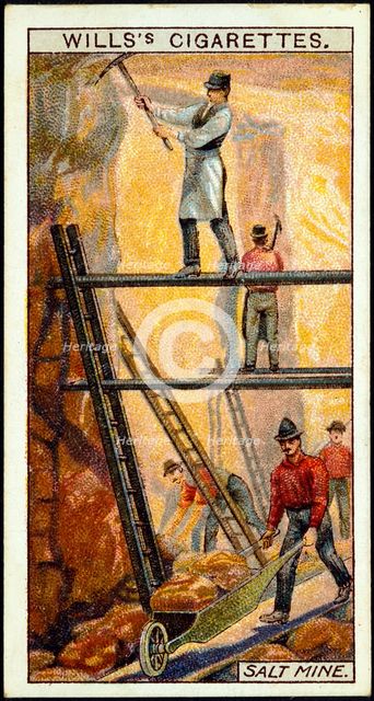 Rock Salt: Miners at work in salt mine, Wieliczka, Galicia, Poland, 20th century.  Creator: Unknown.
