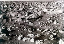 Rock-strewn Martian surface, Viking Lander mission, 1970s. Creator: NASA