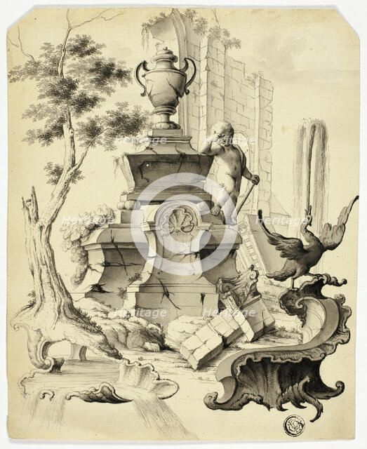 Rococo Tomb in Ruins, 18th century. Creator: Unknown.