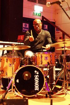 Rod Youngs, Byron Wallen 4 Corners, Battle Jazz Festival, Battle, East Sussex, July 2023. Creator: Brian O'Connor