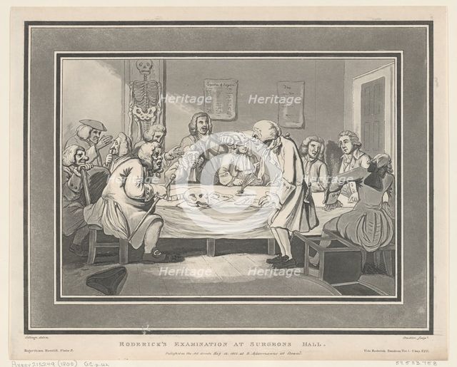 Roderick's Examination at Surgeon's Hall, May 12, 1800., May 12, 1800. Creators: Thomas Rowlandson, Joseph Constantine Stadler.