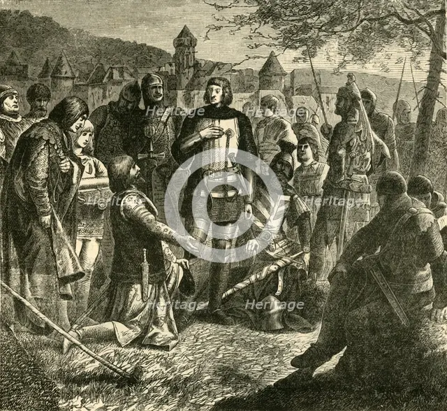 'Rodolph of Hapsburg Receiving  News of His Election as Sovereign of Germany (1273)', 1890.   Creator: Unknown.