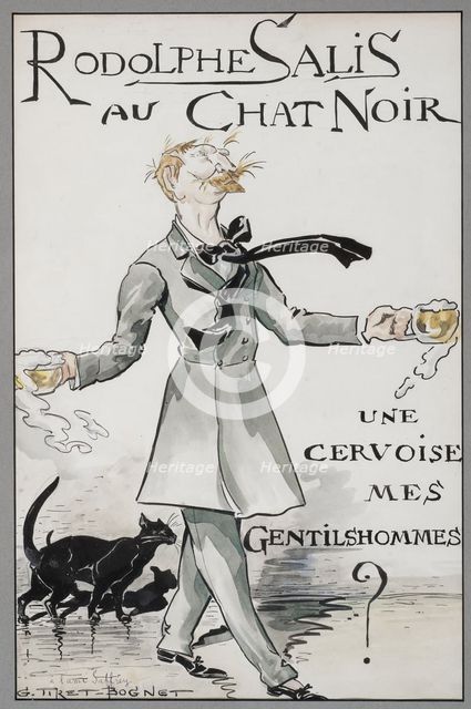 Rodolphe Salis au Chat Noir, c. 1890. Creator: Tiret-Bognet, Georges (1855-1935).