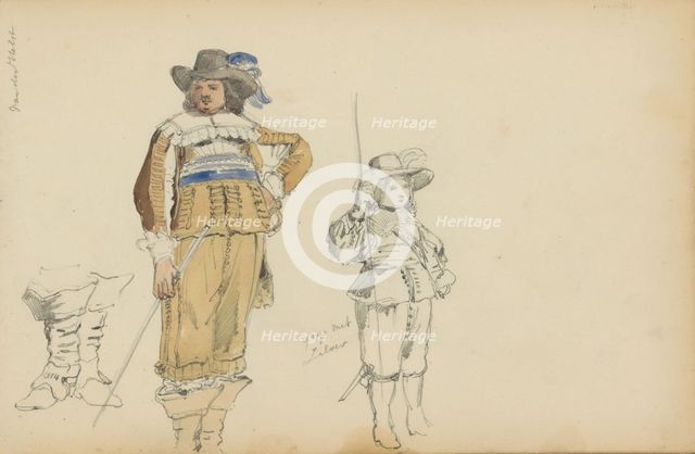 Roelof Bicker and a boy in seventeenth-century clothing, c. 1846-c. 1882. Creator: Cornelis Springer.