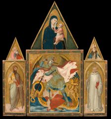 Rofeno Abbey Poliptych, 1330-1335. Artist: Lorenzetti, Ambrogio (ca 1290-ca 1348)