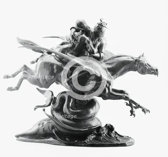 Roger and Angelica Mounted on the Hippogriff, modeled c. 1840 (cast c. 1884). Creator: Antoine-Louis Barye.